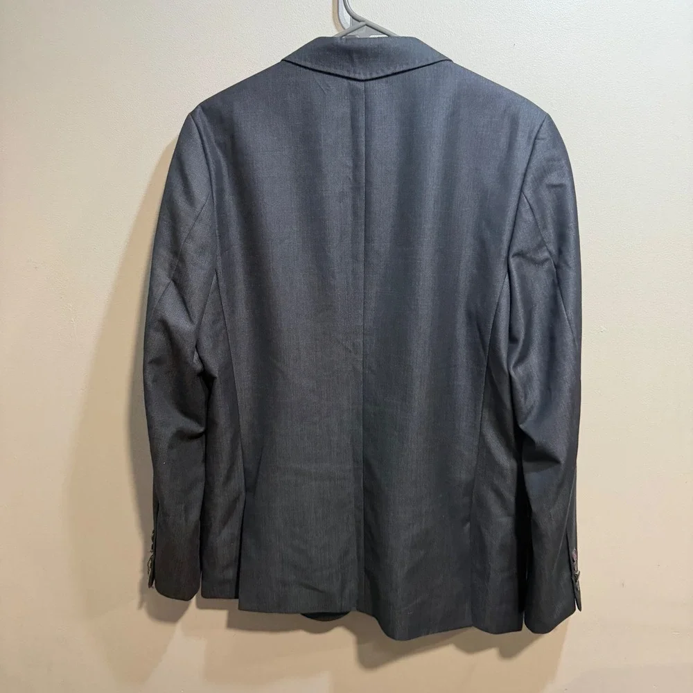 Howe Mens Two Button Blazer Jacket Charcoal Grey Camo Lining Size 40